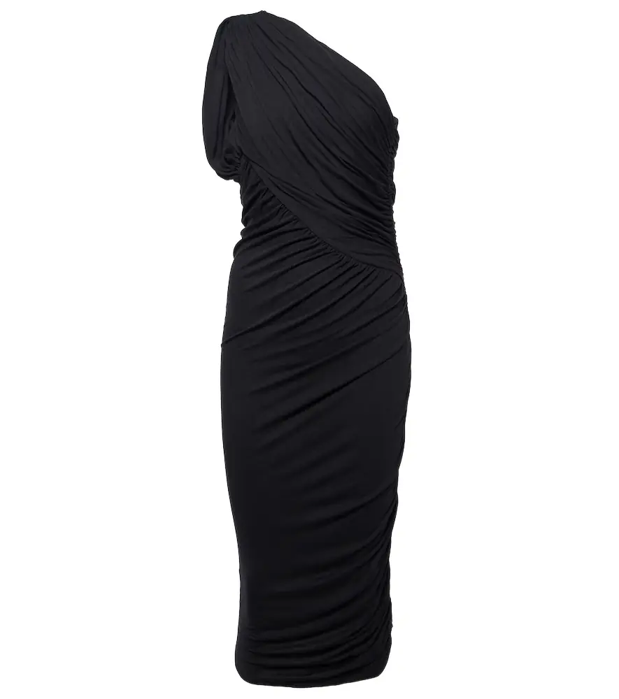 Rick Owens Lilies Amira draped jersey midi dress