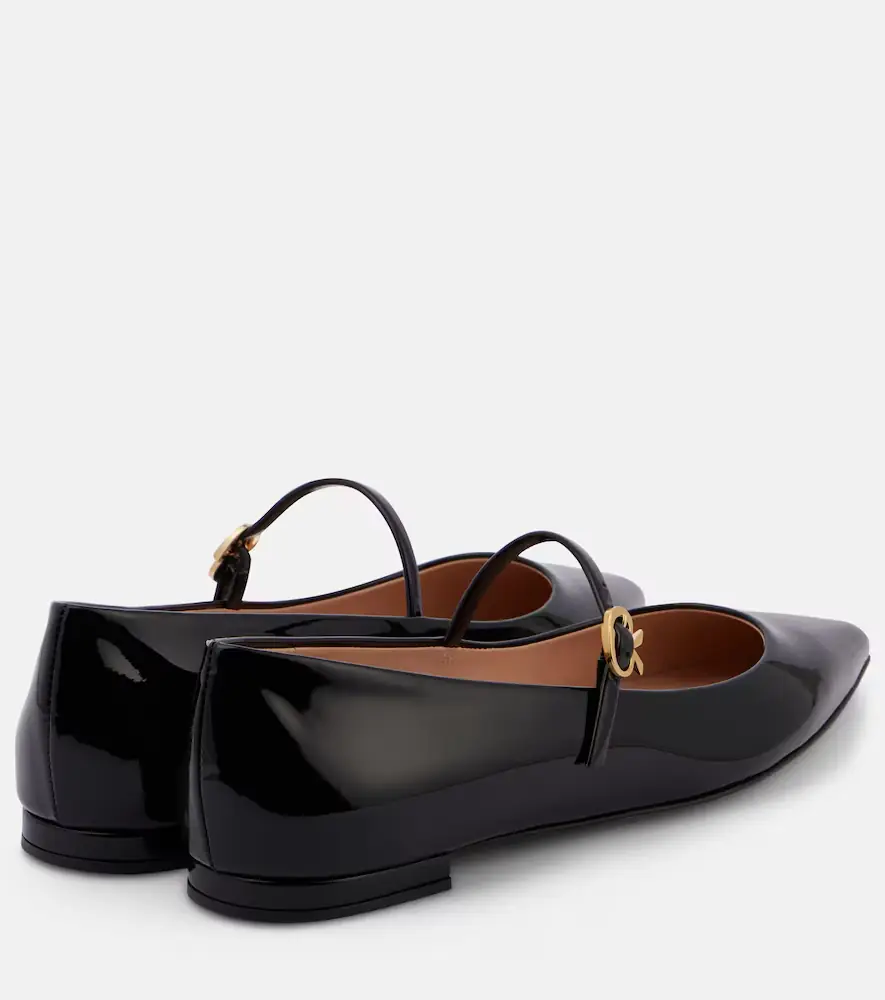 Gianvito Rossi Ribbon Jane patent leather Mary Jane flats | Thumbnail 2