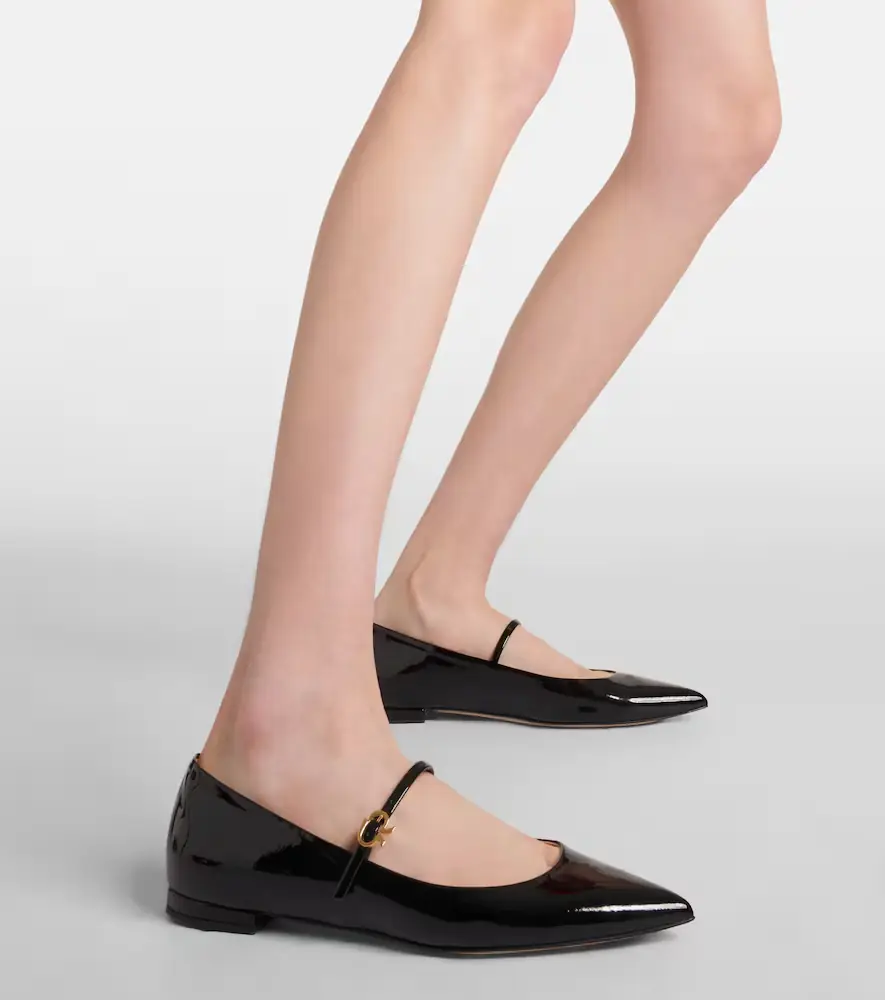 Gianvito Rossi Ribbon Jane patent leather Mary Jane flats | Thumbnail 5