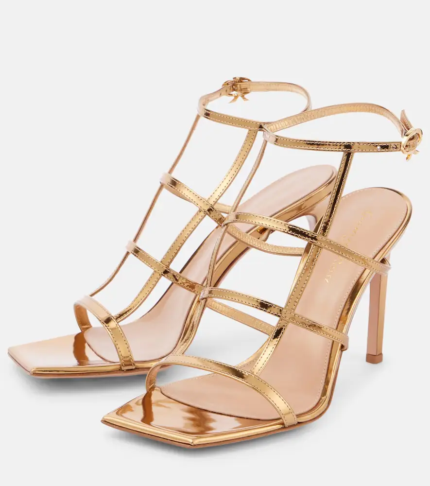 Gianvito Rossi Mondry metallic leather sandals | Thumbnail 3 Gianvito Rossi Mondry metallic leather sandals | Thumbnail 3