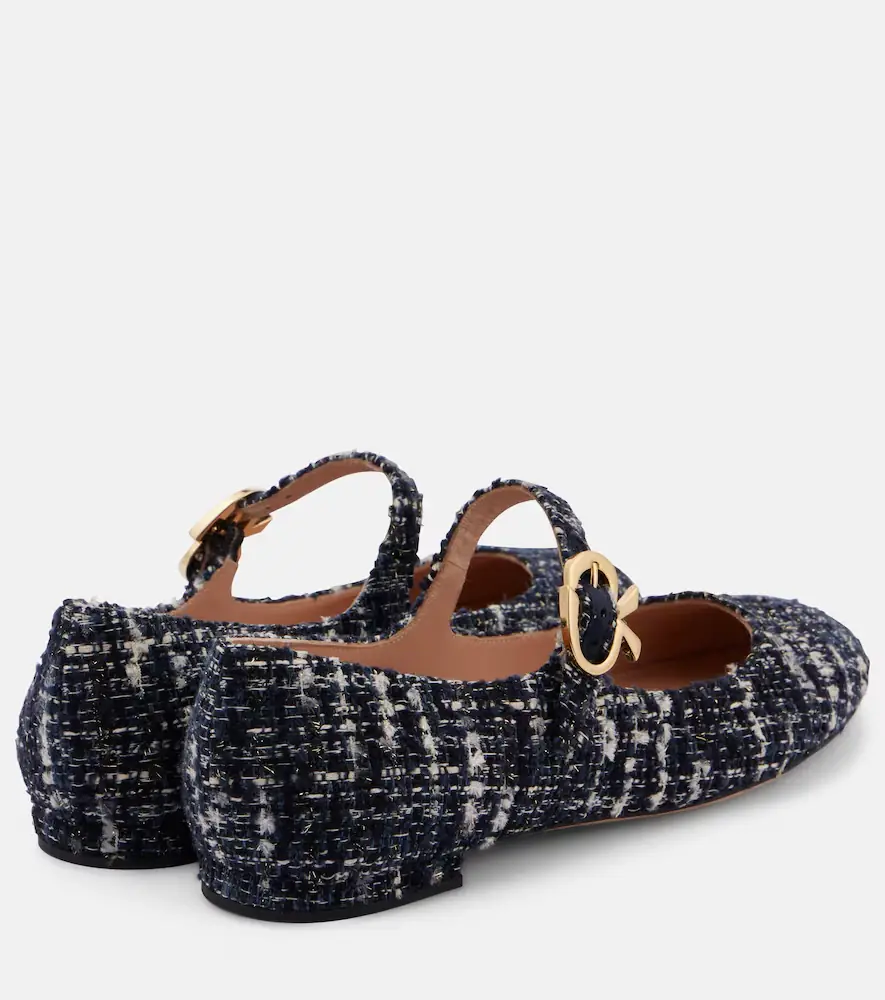 Gianvito Rossi Mary Ribbon bouclé Mary Jane flats | Thumbnail 2