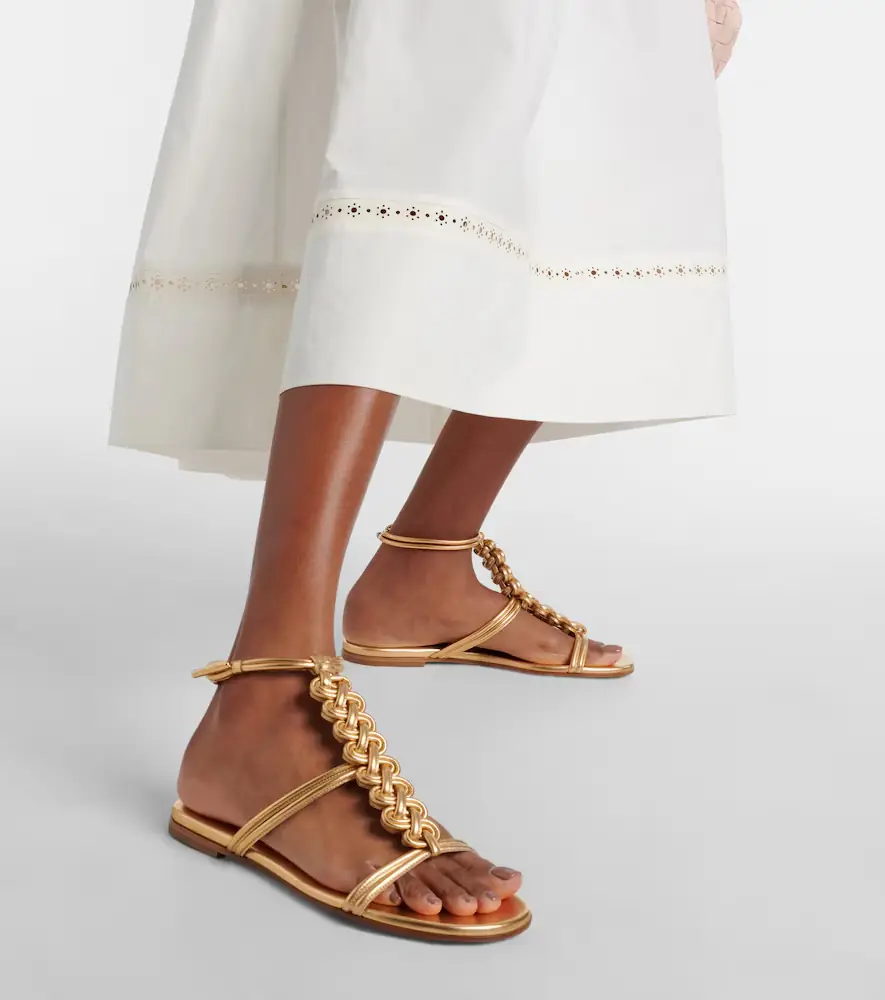 Gianvito Rossi Capua metallic leather sandals | Thumbnail 2