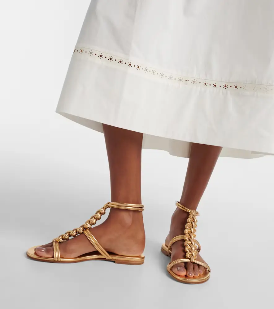 Gianvito Rossi Capua metallic leather sandals | Thumbnail 4