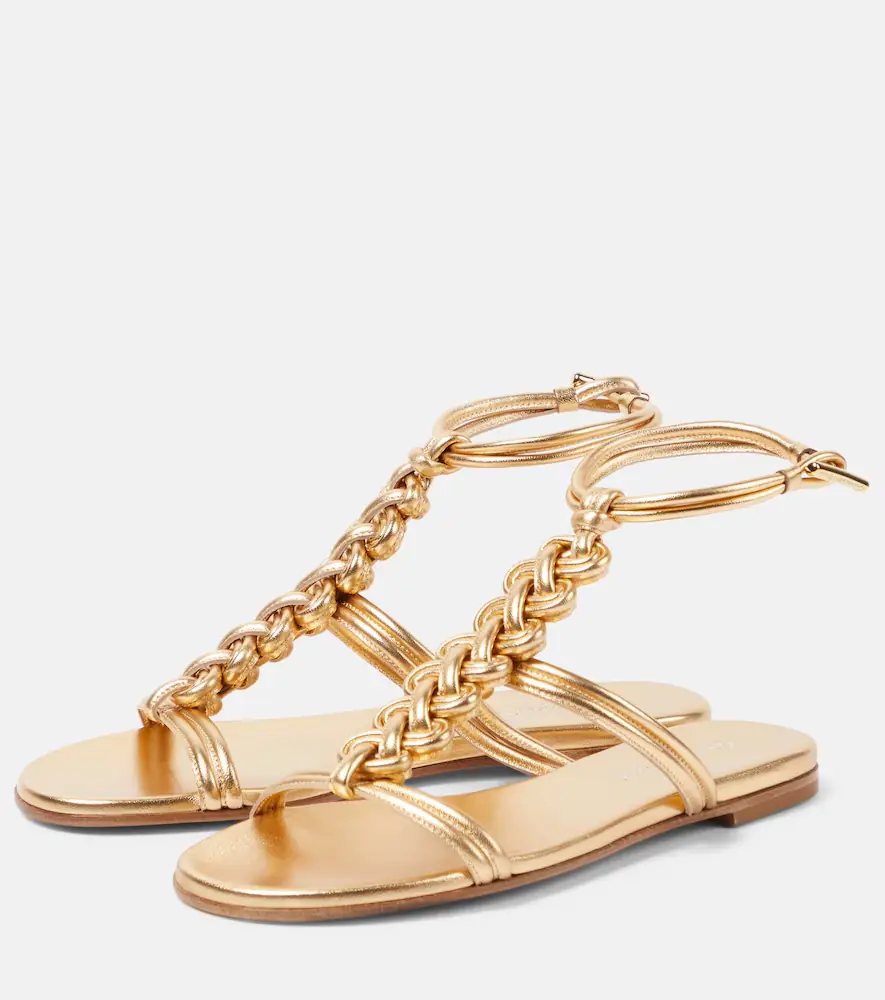 Gianvito Rossi Capua metallic leather sandals | Thumbnail 6