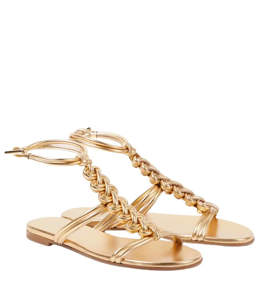 Gianvito Rossi Capua metallic leather sandals