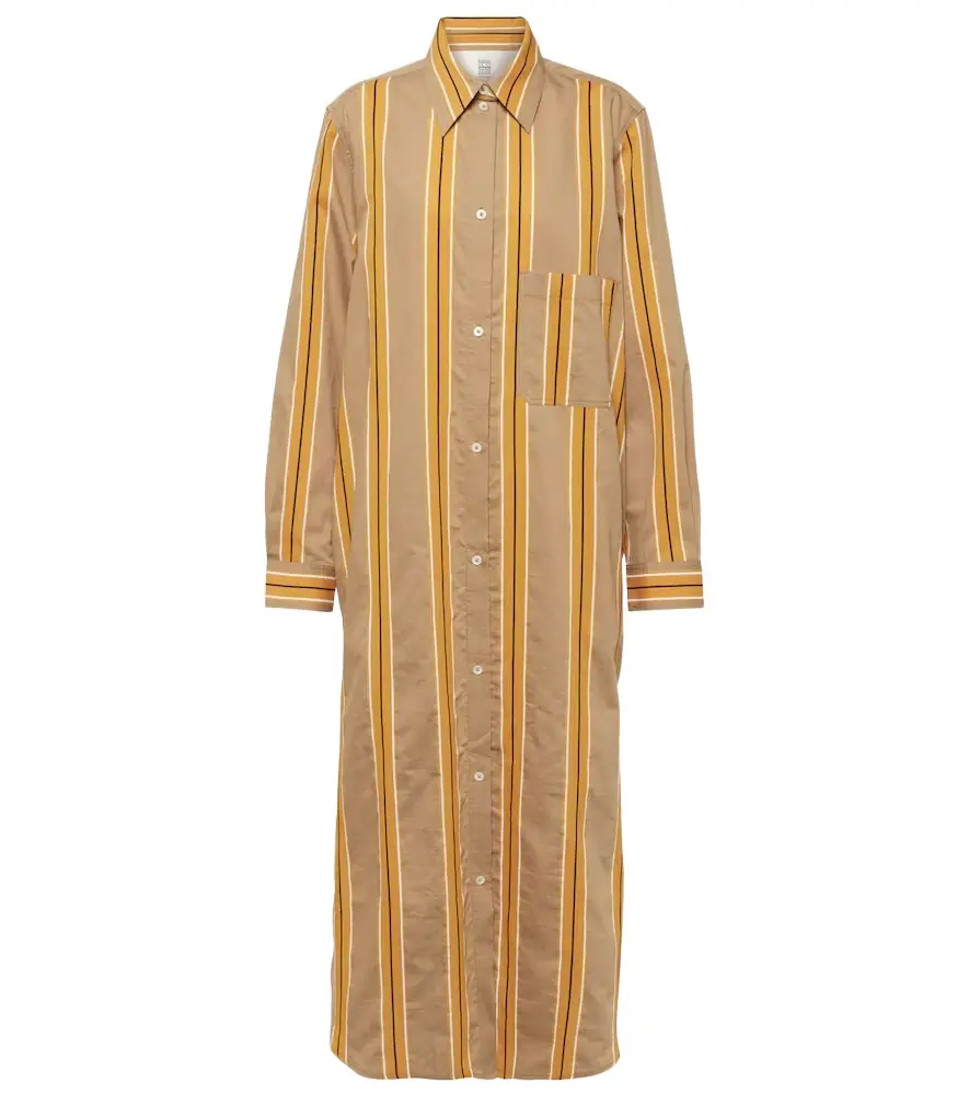 TOTEME Jacquard striped cotton-blend shirt dress