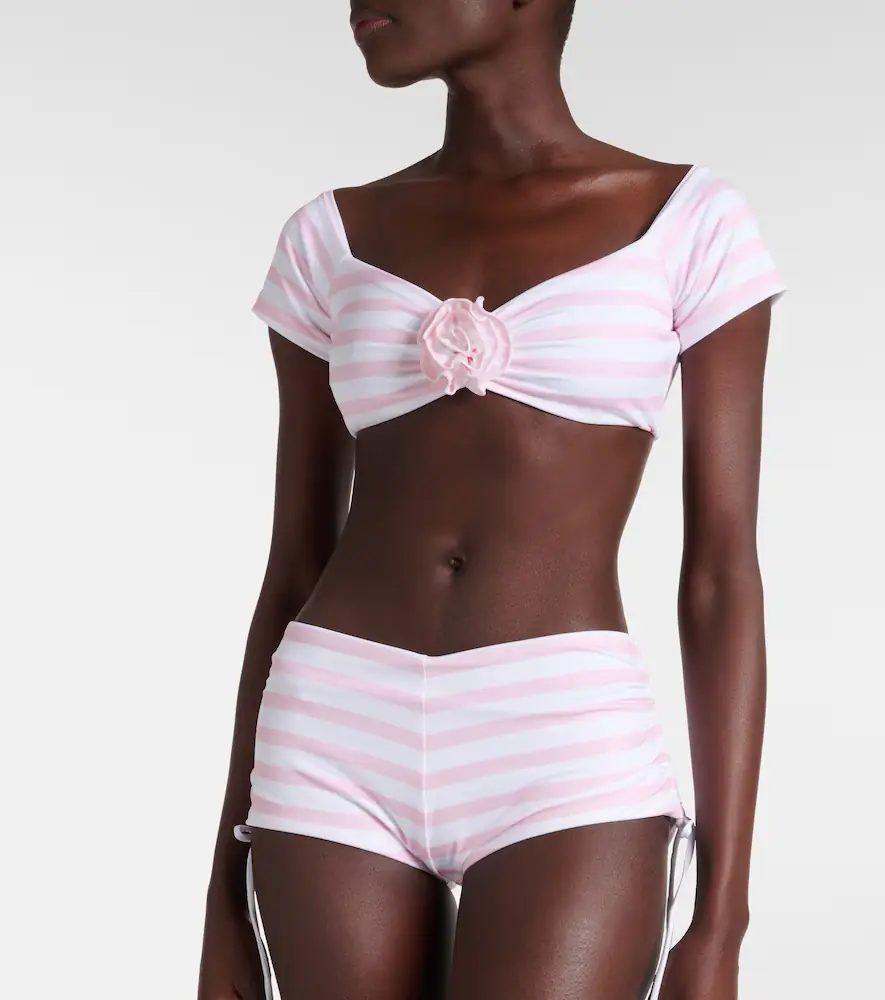 Bananhot Stefani striped ruched shorts | Thumbnail 4