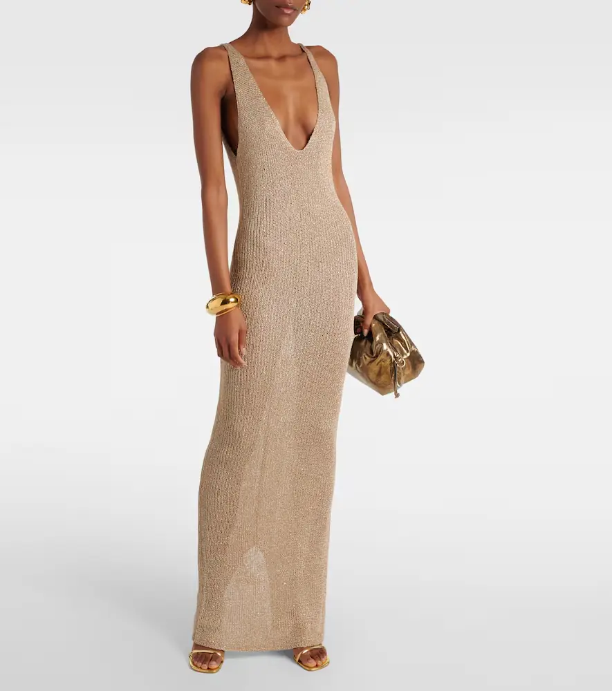 Bananhot Sunny lamé maxi dress | Thumbnail 2