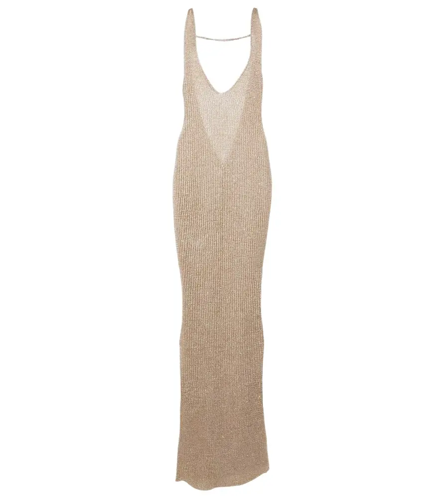 Bananhot Sunny lamé maxi dress