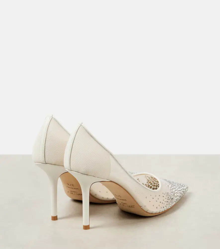 Jimmy Choo Love 85 crystal-embellished mesh pumps | Thumbnail 4