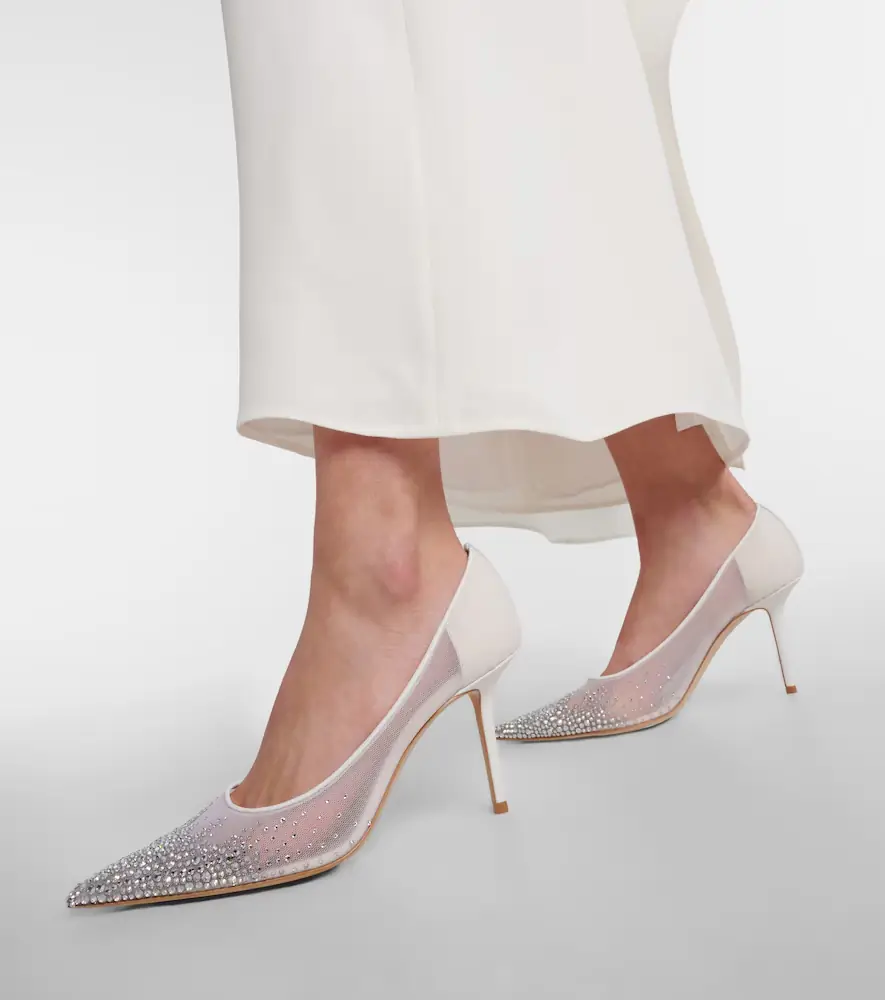 Jimmy Choo Love 85 crystal-embellished mesh pumps | Thumbnail 6
