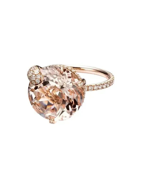 Peekaboo 18kt rose gold ring with morganite and diamonds Peekaboo 18kt rose gold ring with morganite and diamonds