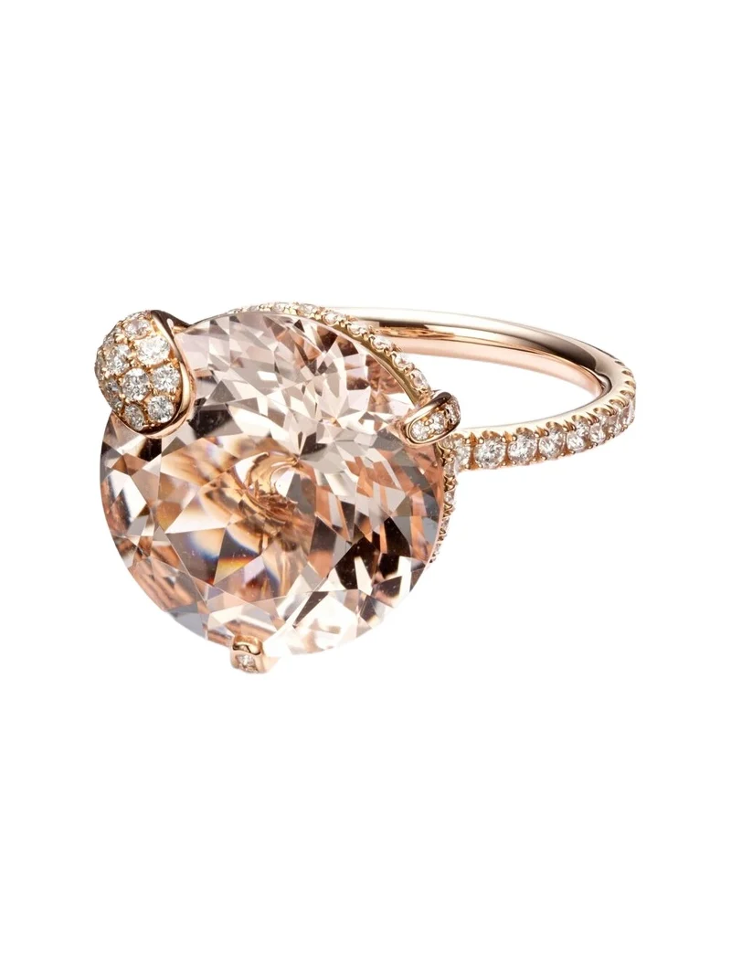 Peekaboo 18kt rose gold ring with morganite and diamonds