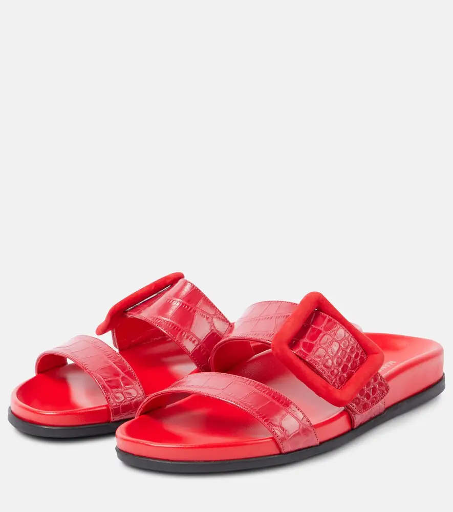 Manolo Blahnik Mayfu croc-effect leather sandals | Thumbnail 3