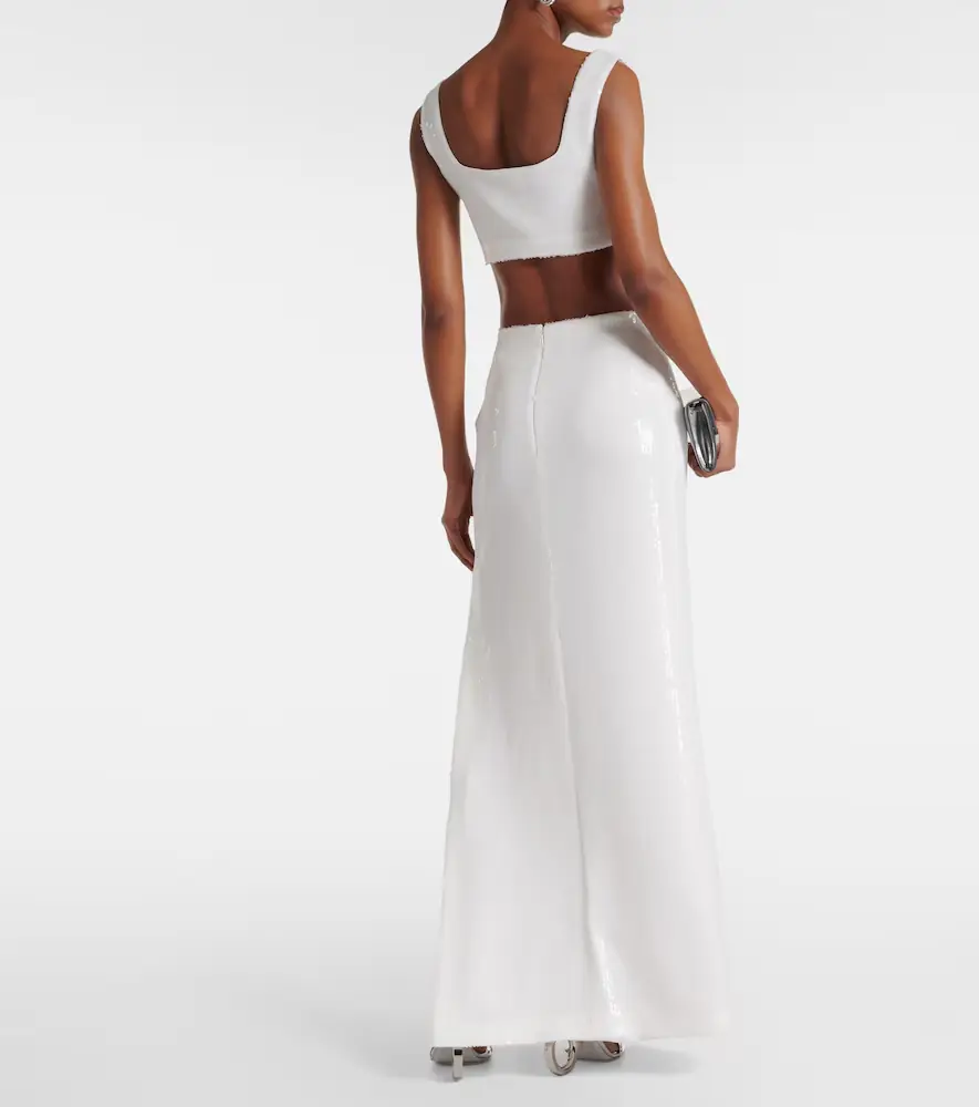 Galvan Bridal Beating Heart sequined crop top | Thumbnail 2 Galvan Bridal Beating Heart sequined crop top | Thumbnail 2