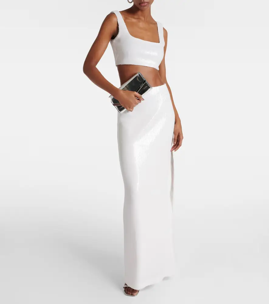Galvan Bridal Beating Heart sequined crop top | Thumbnail 3 Galvan Bridal Beating Heart sequined crop top | Thumbnail 3