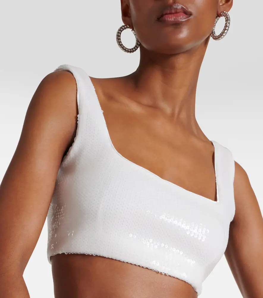 Galvan Bridal Beating Heart sequined crop top | Thumbnail 4 Galvan Bridal Beating Heart sequined crop top | Thumbnail 4