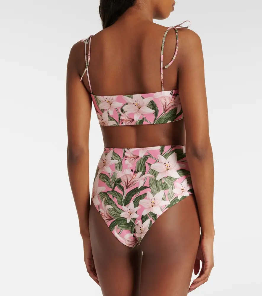 Agua by Agua Bendita Magenta floral high-rise bikini bottoms | Thumbnail 3