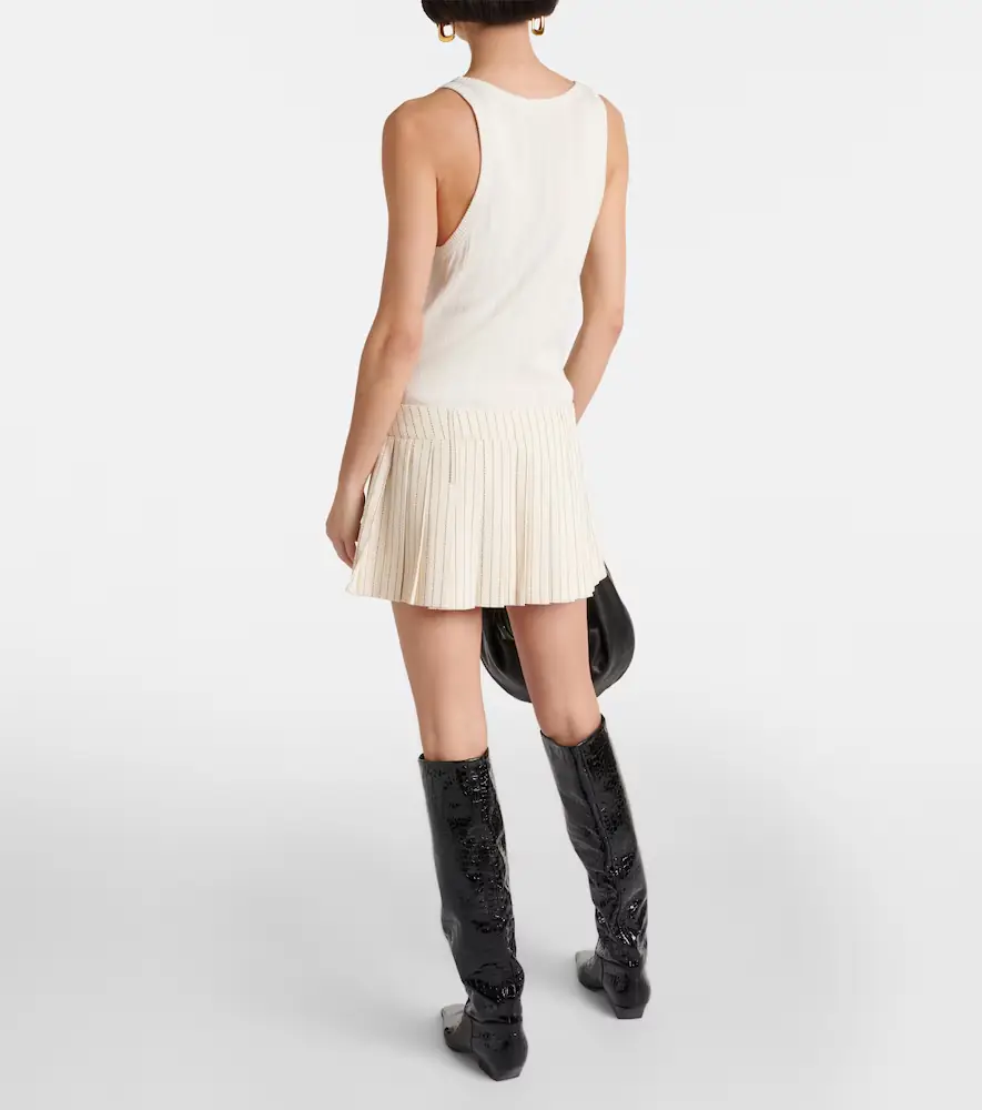The Frankie Shop Blake pleated pinstripe twill miniskirt | Thumbnail 2