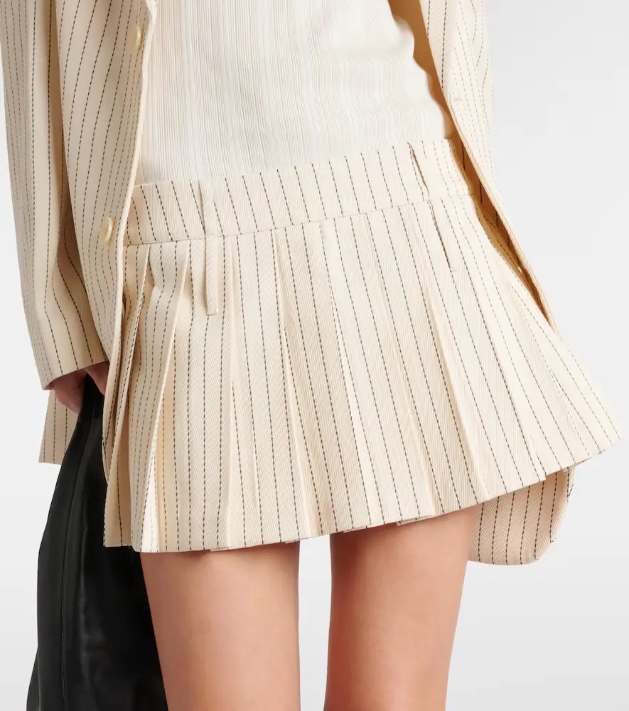 The Frankie Shop Blake pleated pinstripe twill miniskirt | Thumbnail 3