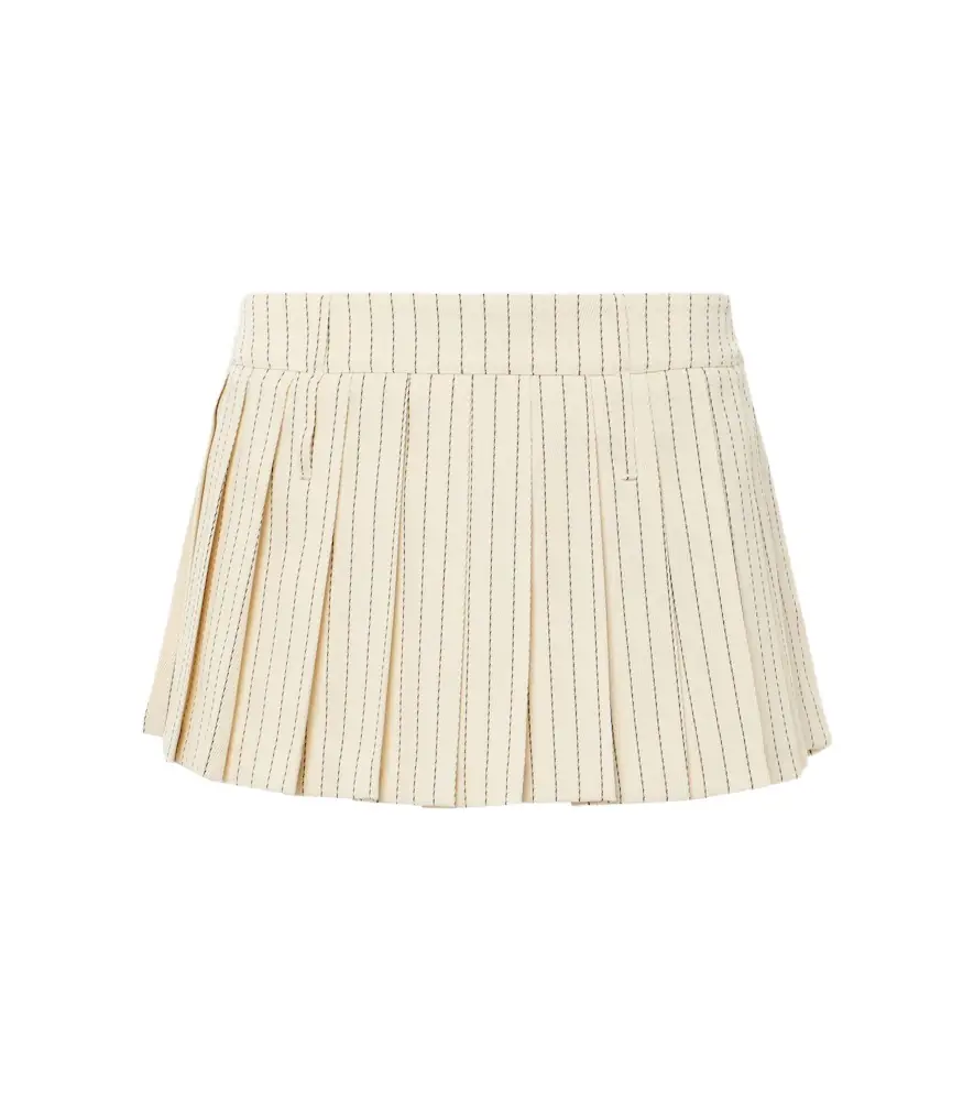 The Frankie Shop Blake pleated pinstripe twill miniskirt