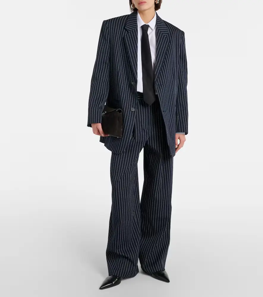 The Frankie Shop Ripley pinstripe twill wide-leg pants | Thumbnail 3