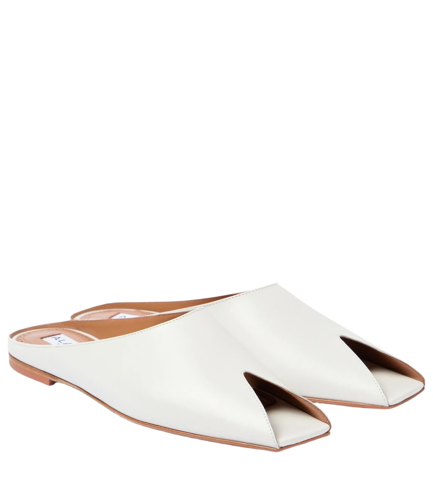Leather peep-toe mules Leather peep-toe mules