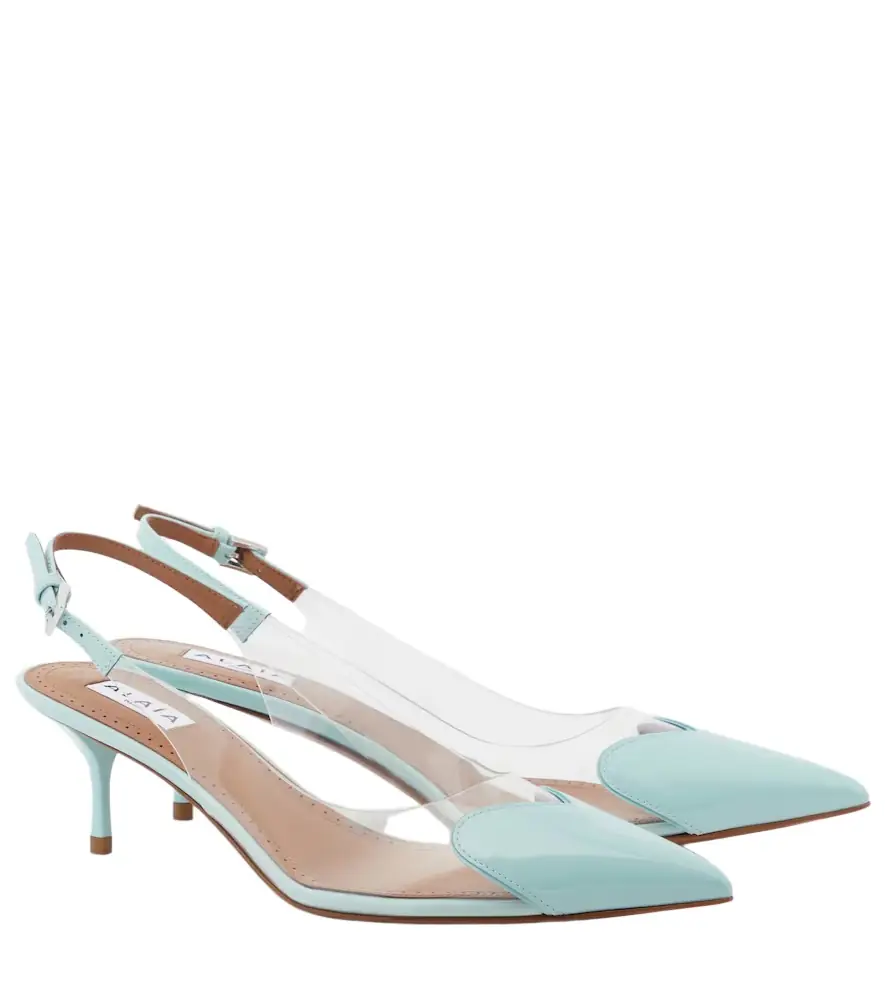 Alaïa Alaïa Le Caur patent leather and PU slingback pumps | Image 1 Alaïa Alaïa Le Caur patent leather and PU slingback pumps | Image 1
