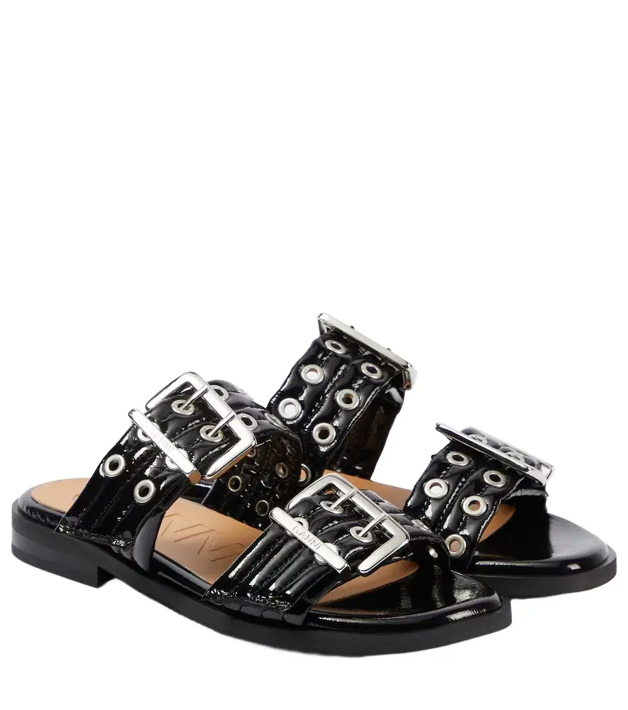 Ganni Studded patent leather sandals | Image 1 Ganni Studded patent leather sandals | Image 1