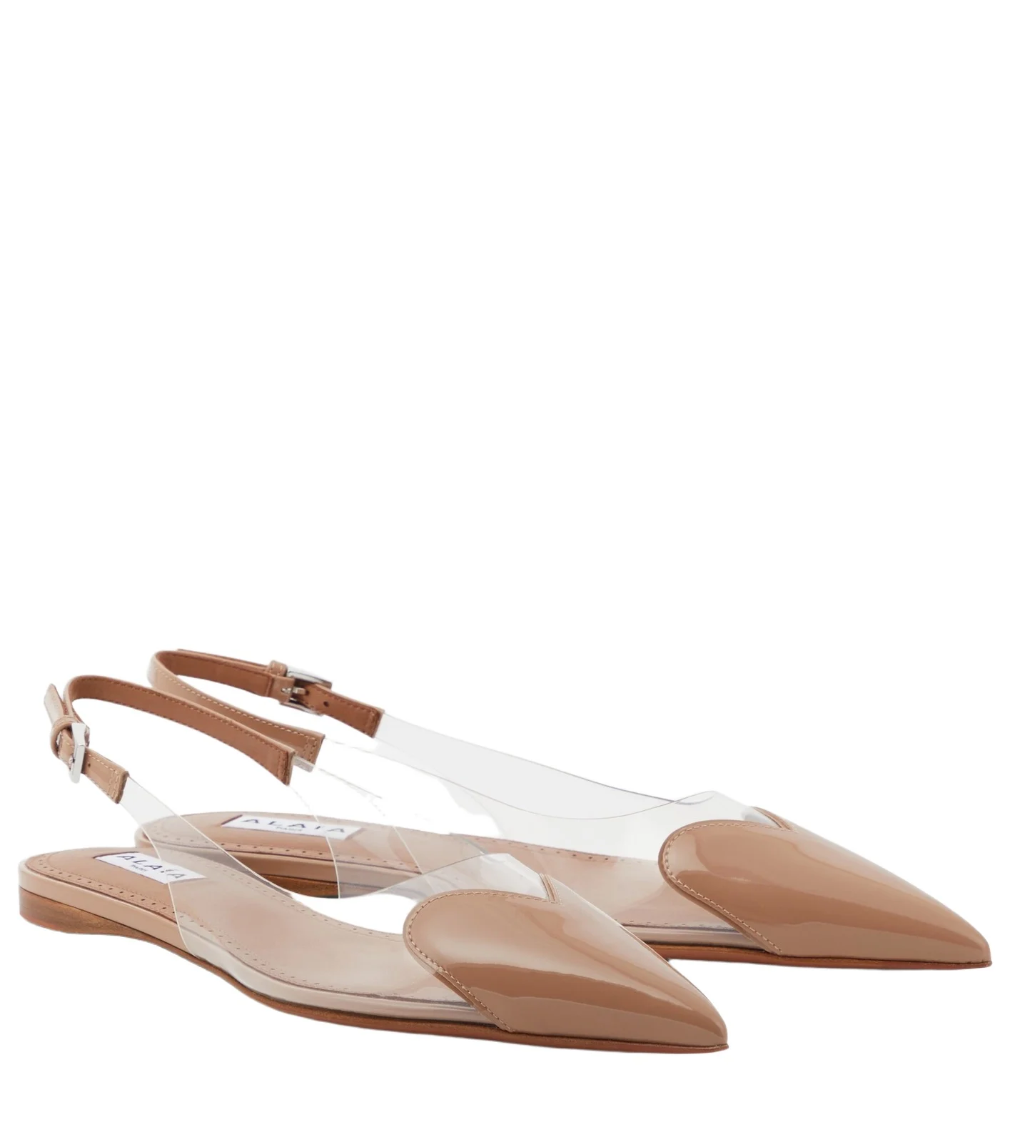 Le Coeur patent leather and PU slingback flats Le Coeur patent leather and PU slingback flats