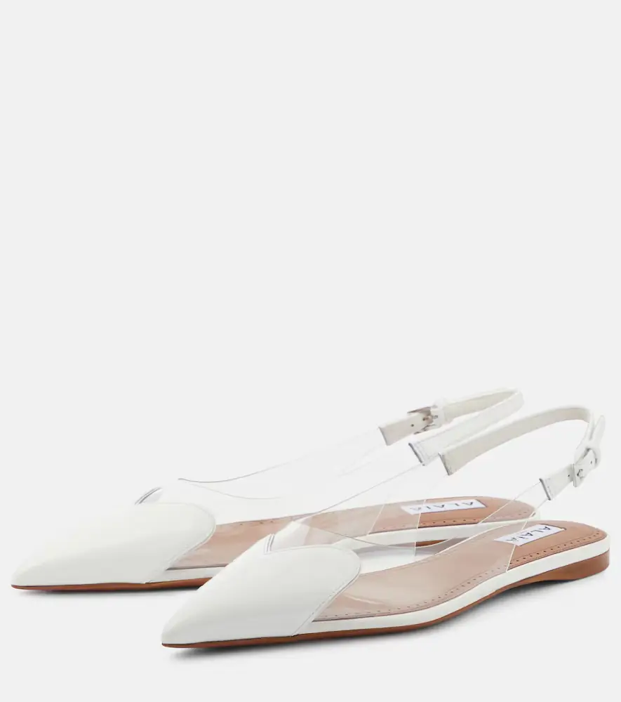 Alaïa Alaïa Le Caur patent leather and PU slingback flats | Thumbnail 3 Alaïa Alaïa Le Caur patent leather and PU slingback flats | Thumbnail 3