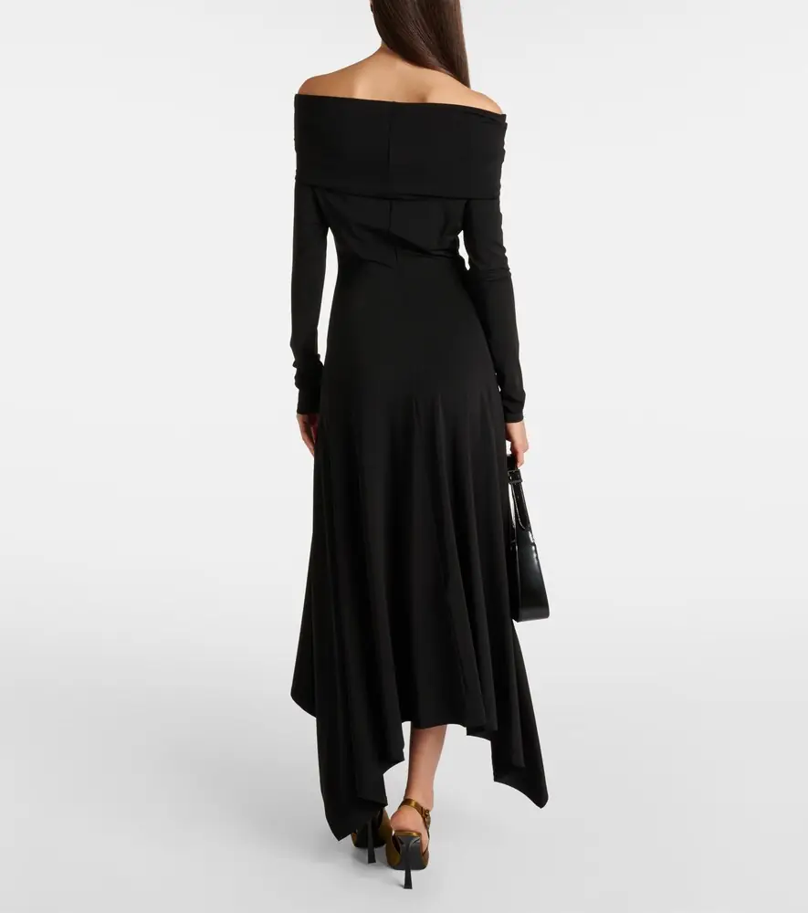 Max Mara Gerla off-shoulder jersey maxi dress | Thumbnail 3