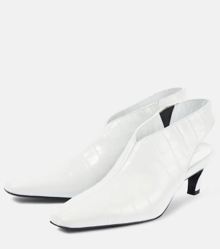 TOTEME The Croco Slim leather slingback pumps | Thumbnail 3