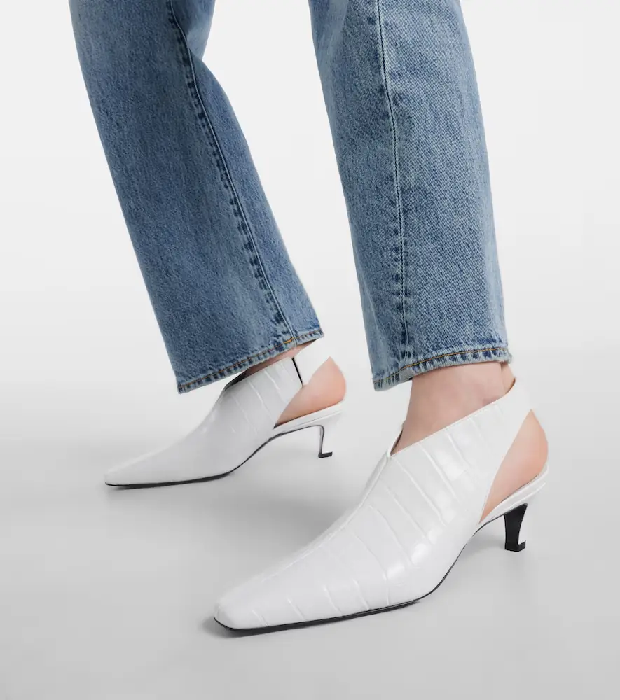 TOTEME The Croco Slim leather slingback pumps | Thumbnail 5