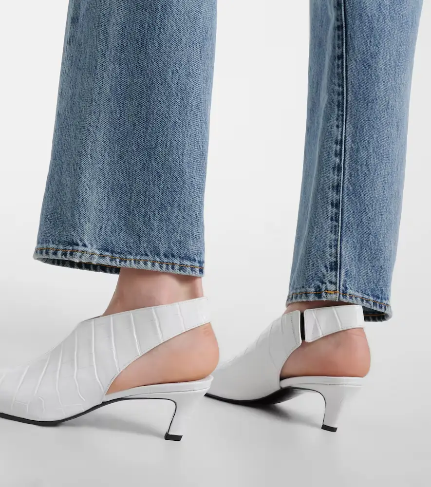 TOTEME The Croco Slim leather slingback pumps | Thumbnail 7