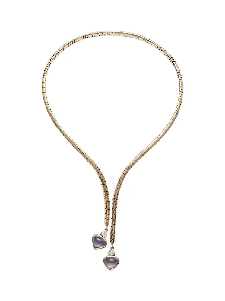 Trisolina 18kt gold necklace with chalcedony and diamonds