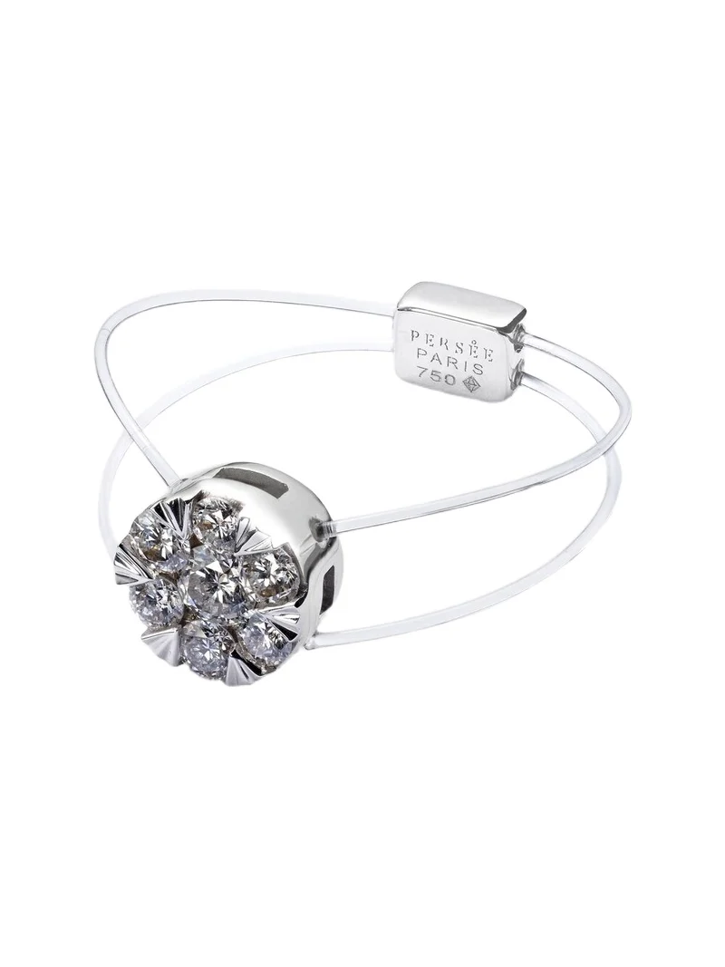 Floating 18kt white gold ring with diamond