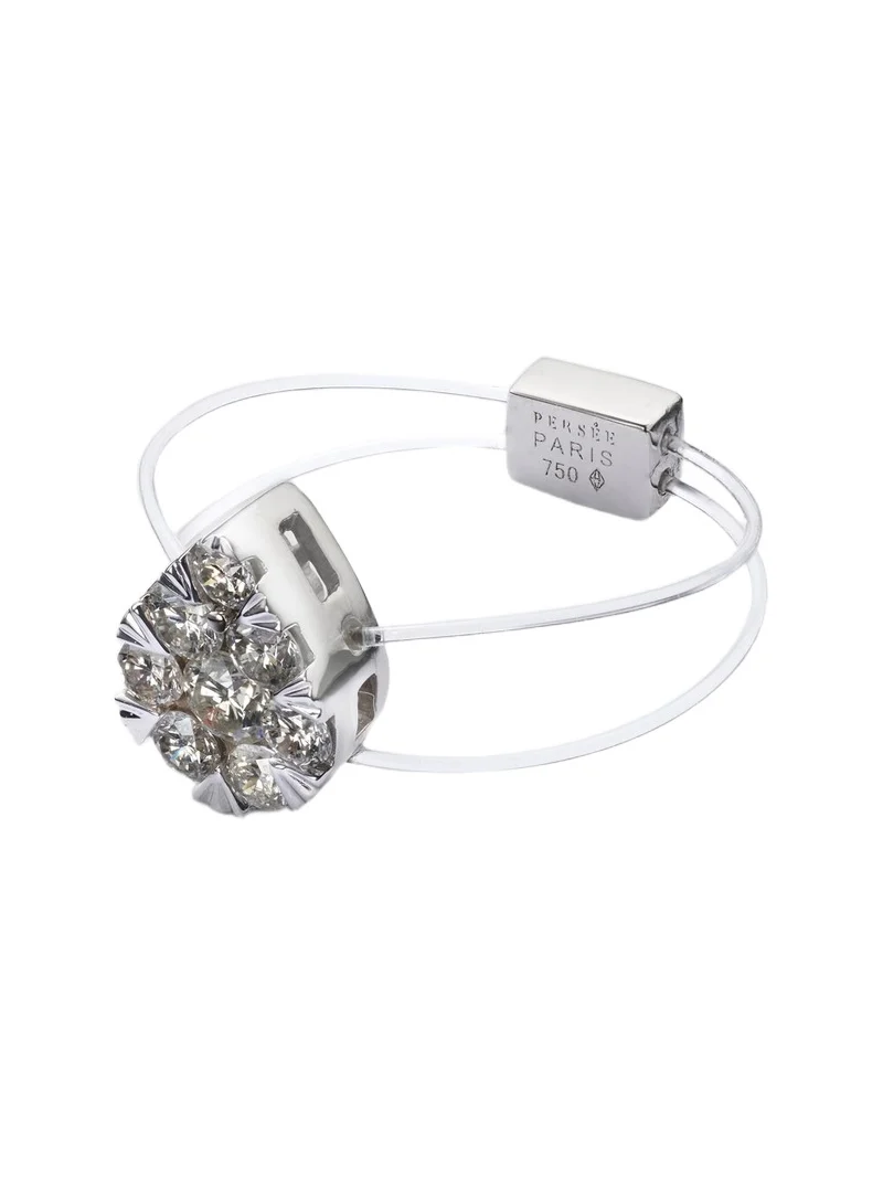 Floating 18kt white gold ring with diamonds