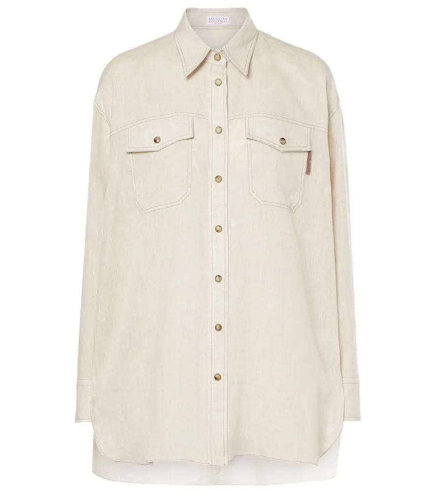 Brunello Cucinelli Oversized linen shirt | Image 1 Brunello Cucinelli Oversized linen shirt | Image 1