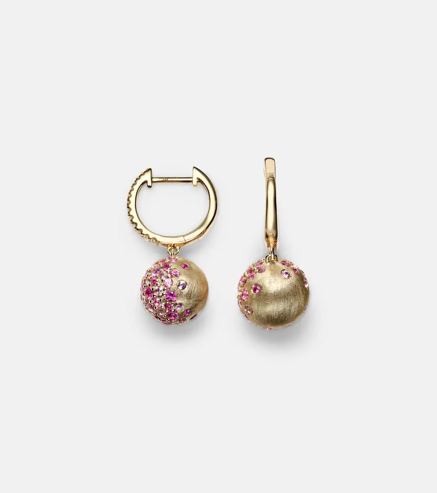 Roxanne First Bauble 14kt gold hoop earrings with diamonds and sapphires | Thumbnail 3 Roxanne First Bauble 14kt gold hoop earrings with diamonds and sapphires | Thumbnail 3