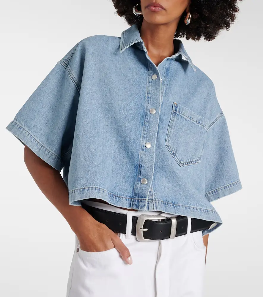AGOLDE Rona Box cropped denim shirt | Thumbnail 3