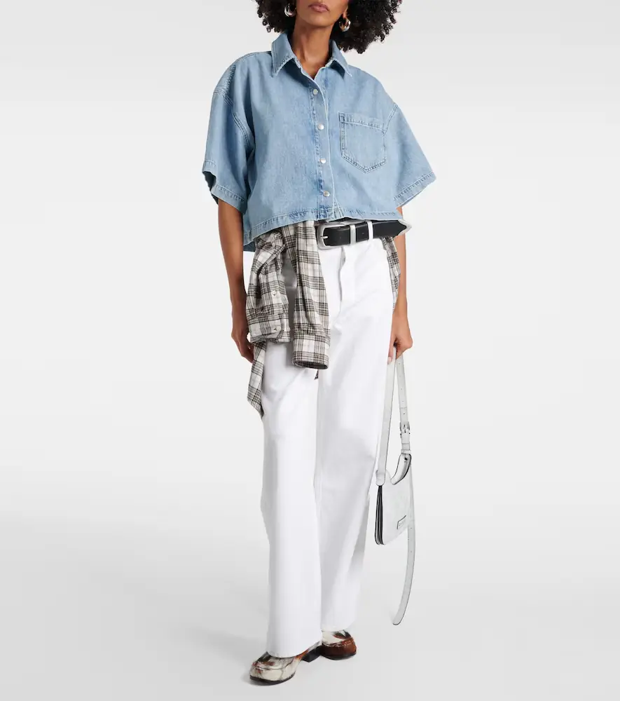 AGOLDE Rona Box cropped denim shirt | Thumbnail 4