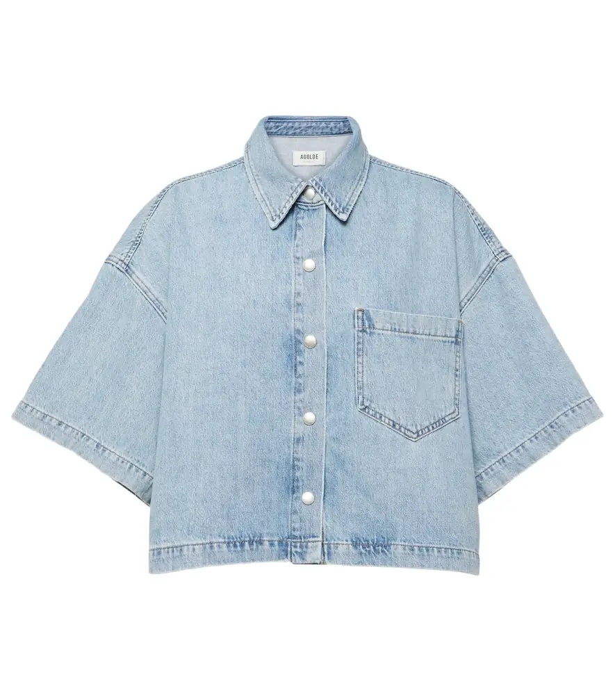 AGOLDE Rona Box cropped denim shirt
