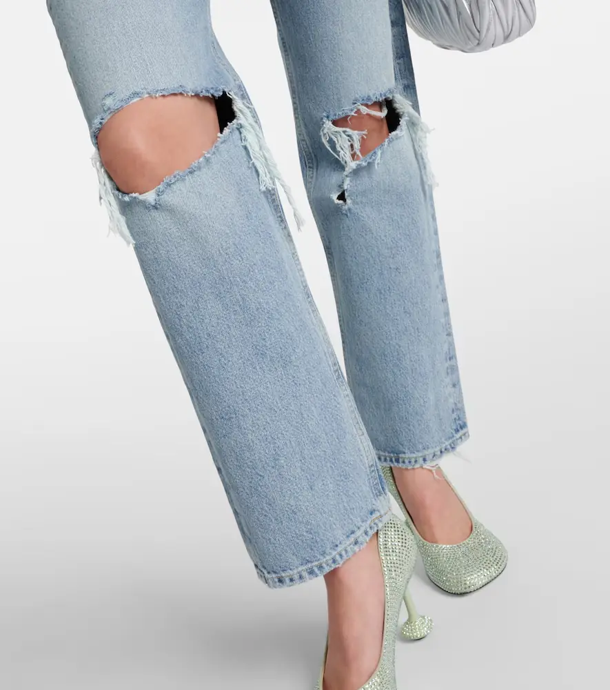 AGOLDE 90s distressed mid-rise straight jeans | Thumbnail 4