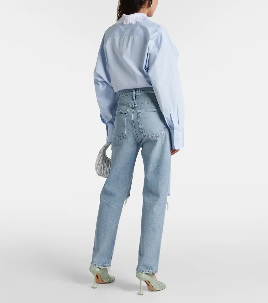 AGOLDE 90s distressed mid-rise straight jeans | Thumbnail 5