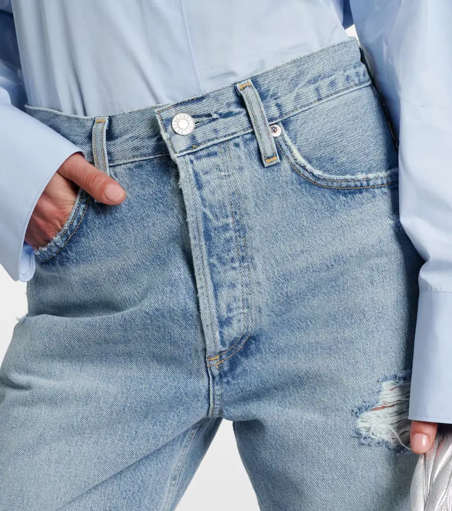AGOLDE 90s distressed mid-rise straight jeans | Thumbnail 6