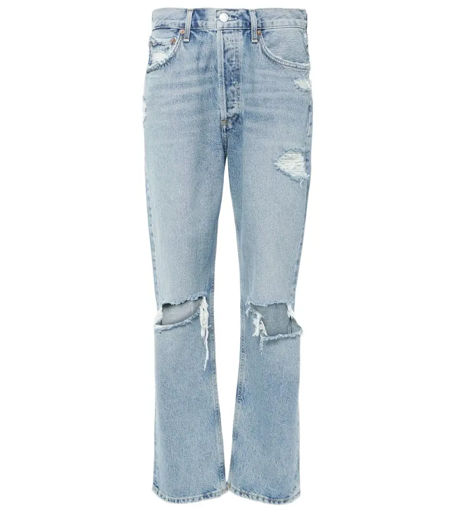 AGOLDE 90s distressed mid-rise straight jeans