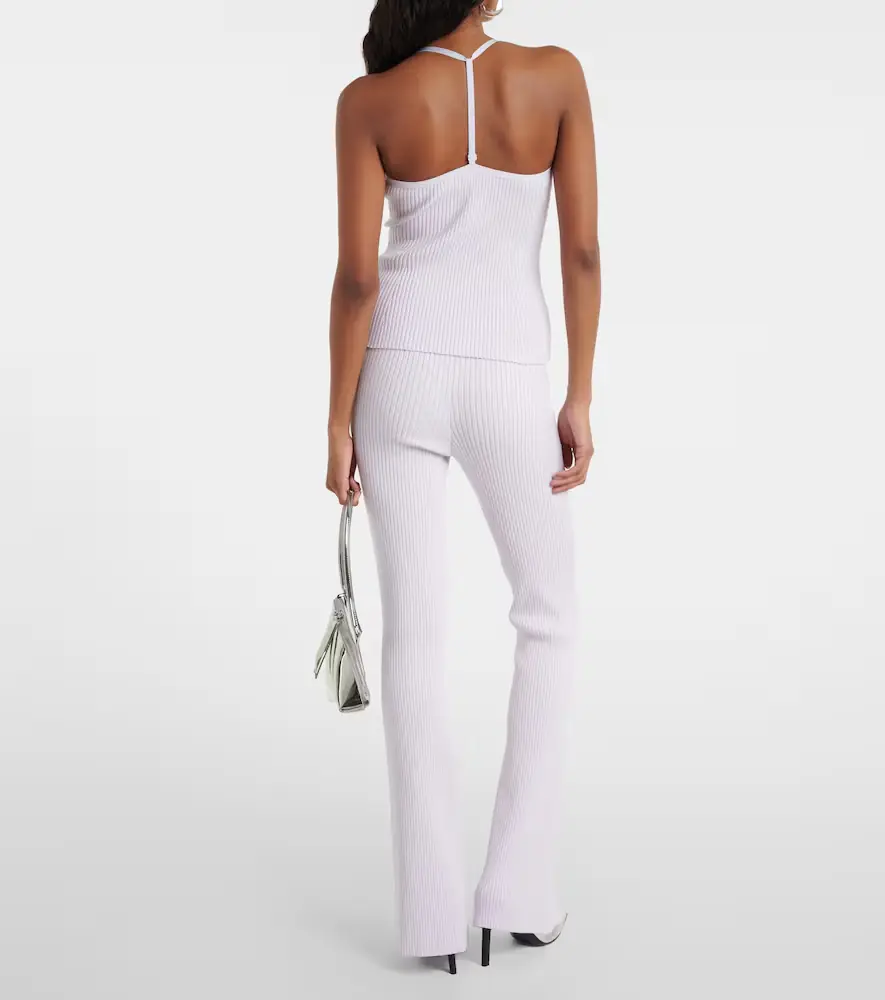 Courrèges Courrèges Logo halterneck ribbed-knit tank top | Thumbnail 5