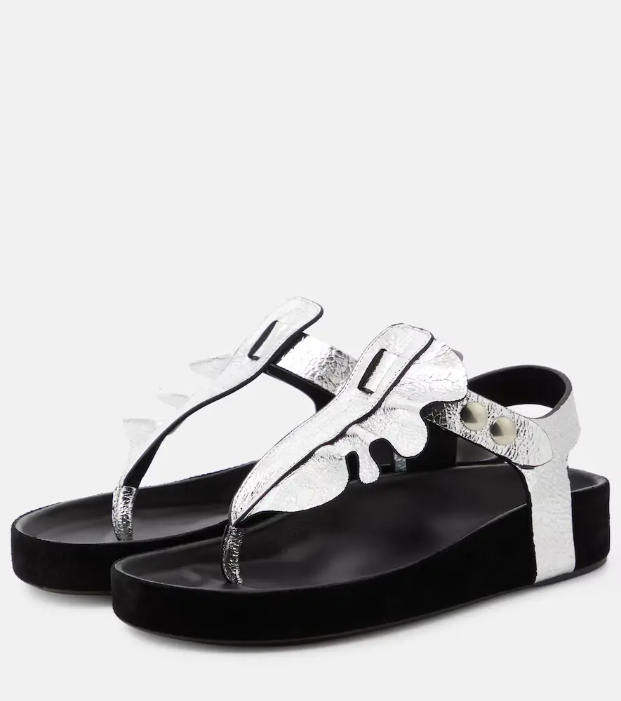 Isabel Marant Isela metallic leather sandals | Thumbnail 3