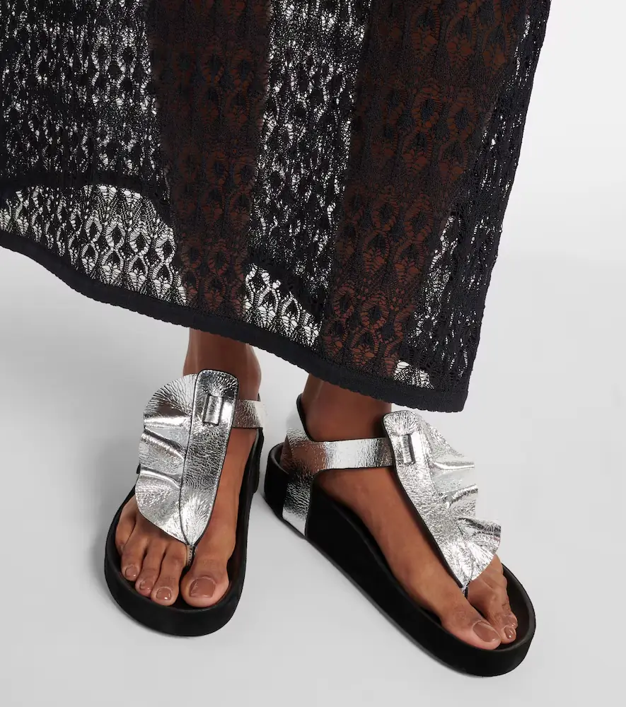 Isabel Marant Isela metallic leather sandals | Thumbnail 6
